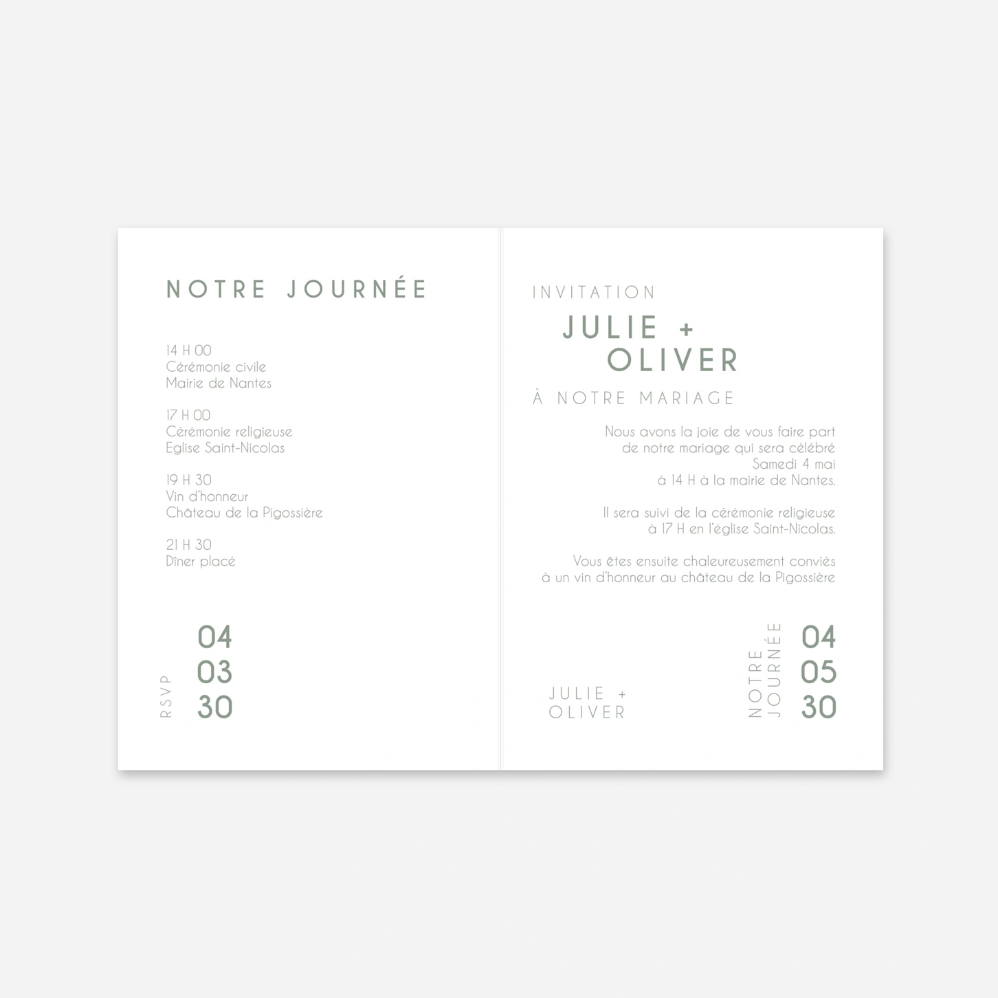 Faire-part mariage Union simple