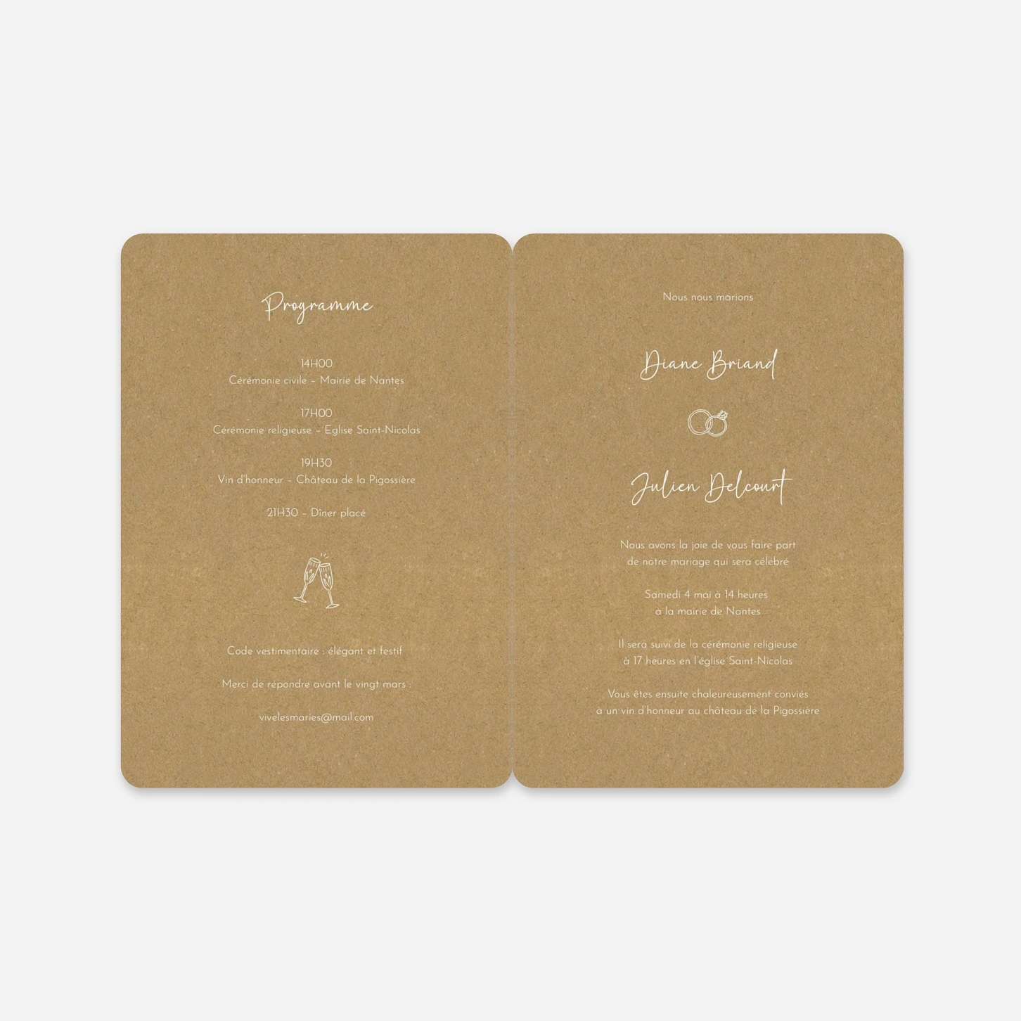 Faire-part mariage Douces esquisses