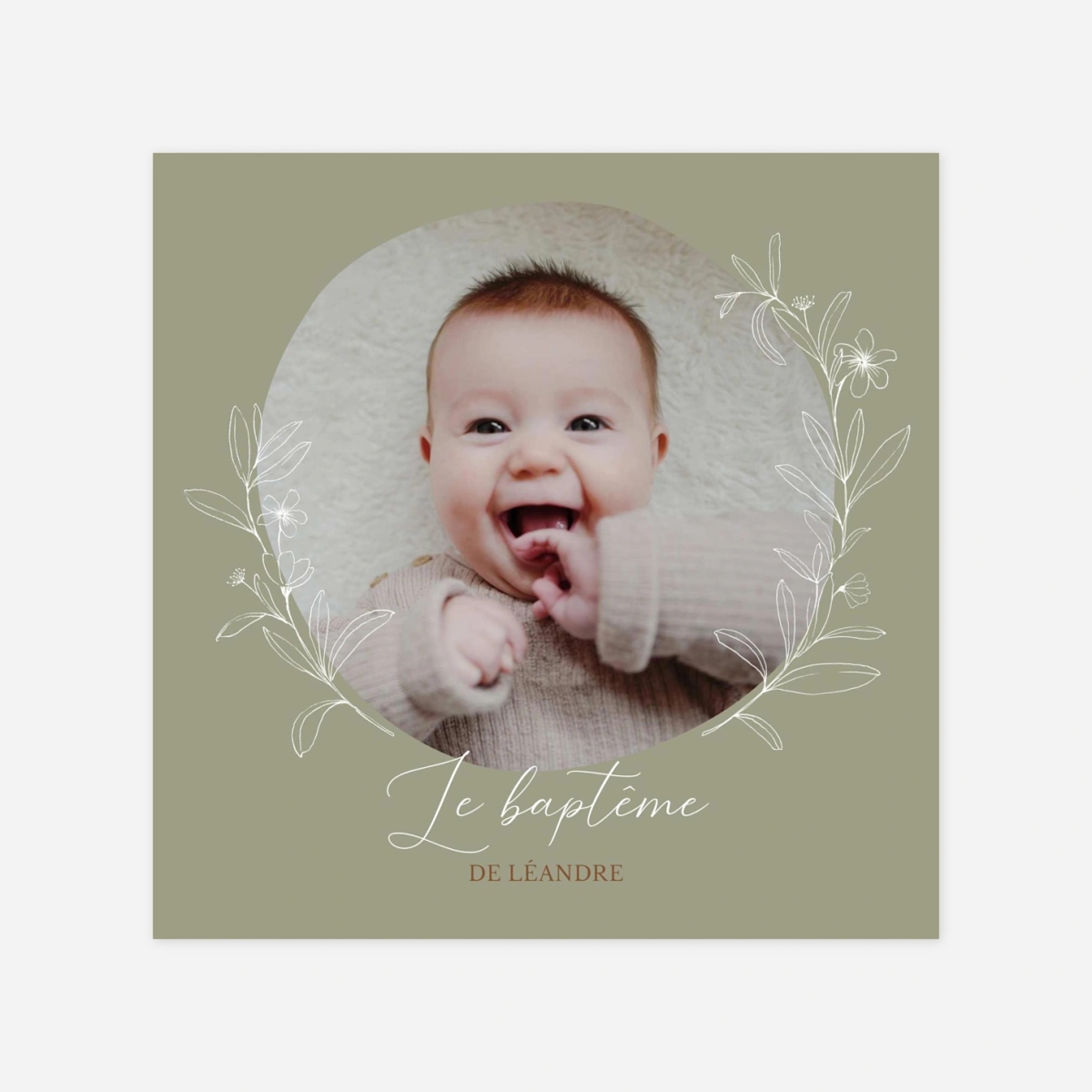 Faire-part baptême Douce lumière