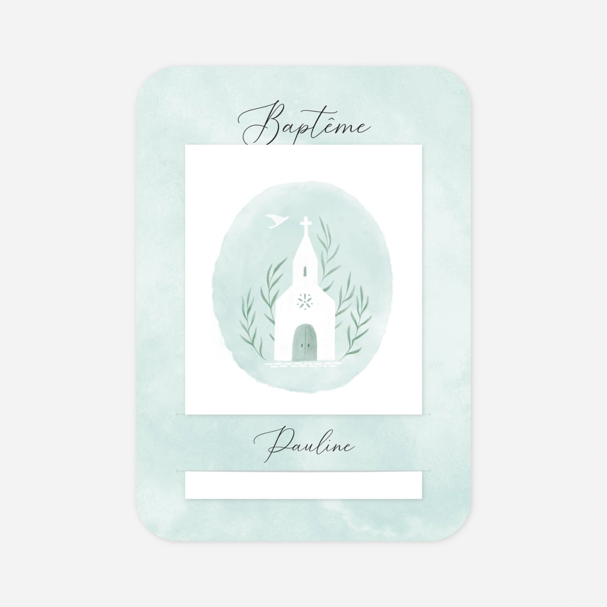 Faire-part baptême Doux médaillon