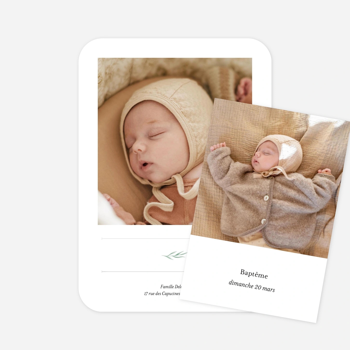 Faire-part baptême Doux médaillon