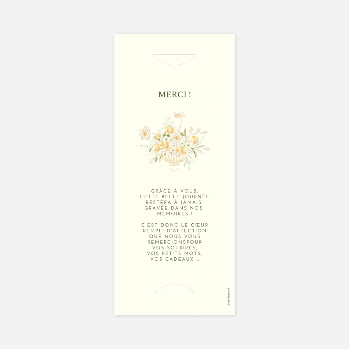 Carte de remerciements Dolce Amore