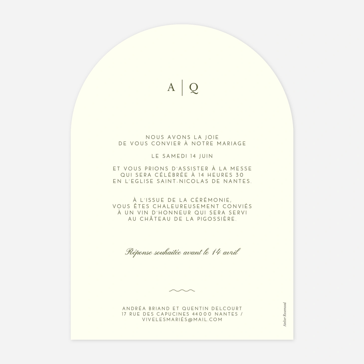 Faire-part mariage Dolce Amore