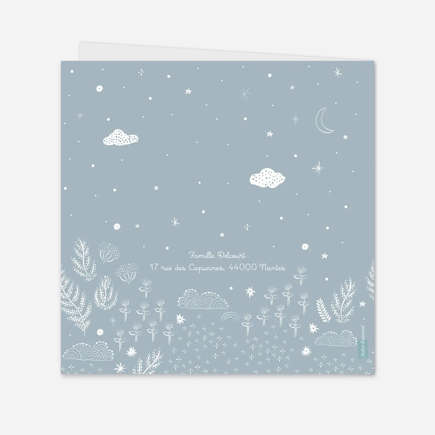 Faire-part naissance Merci douceur céleste