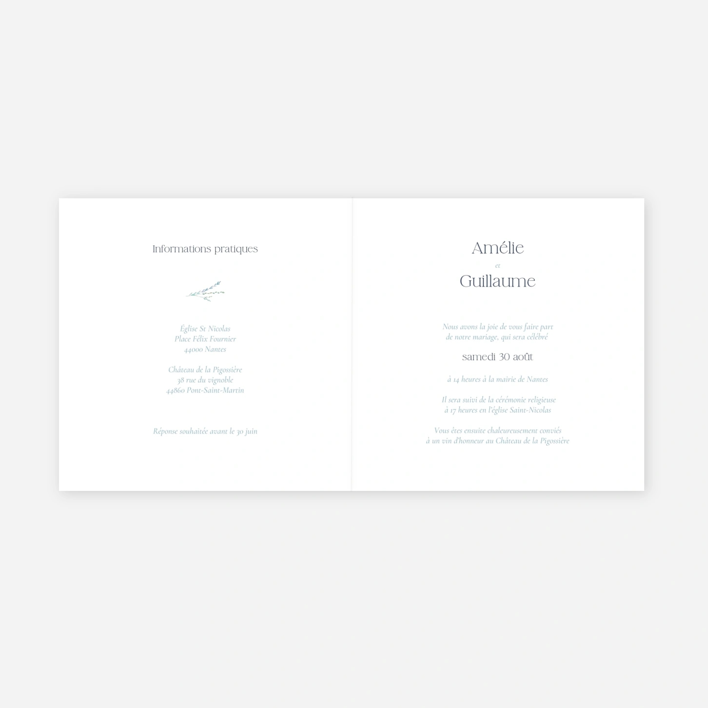 Faire-part mariage Douce couronne