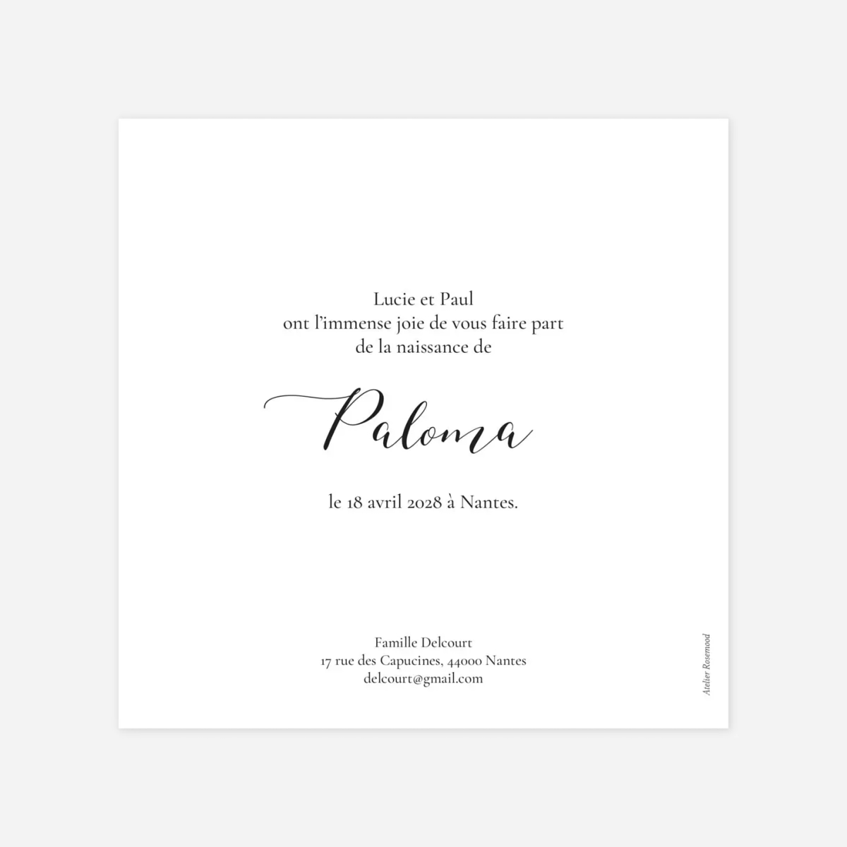 Faire-part naissance Douces indiennes