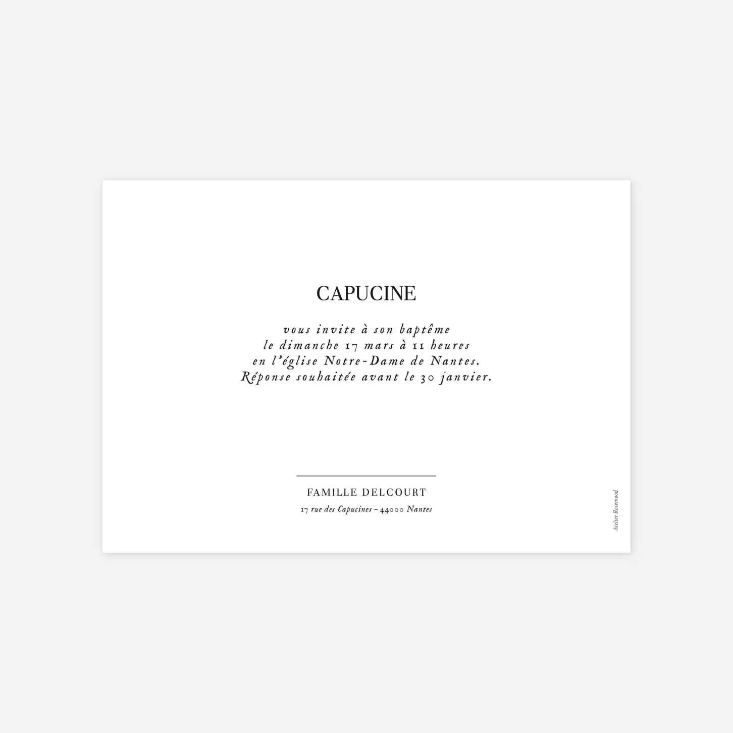 Faire-part baptême Doux instants