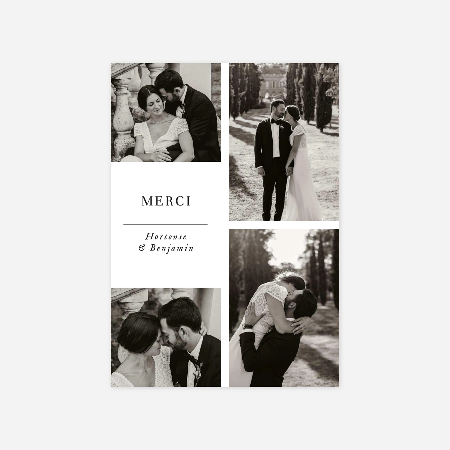 Carte de remerciements Doux instants