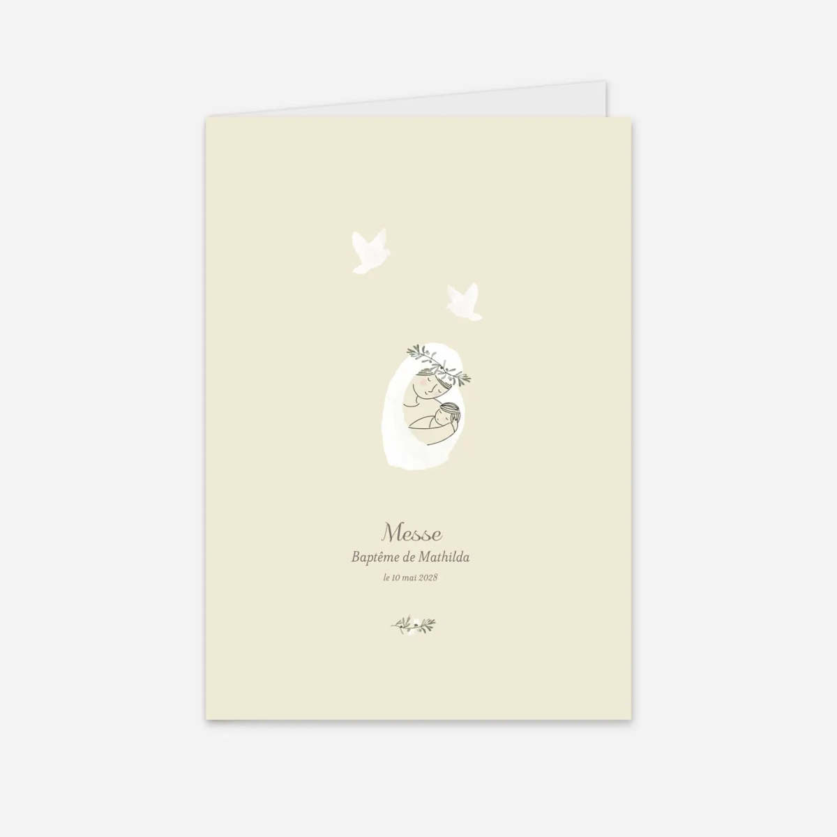 Livret de messe baptême Douce lueur