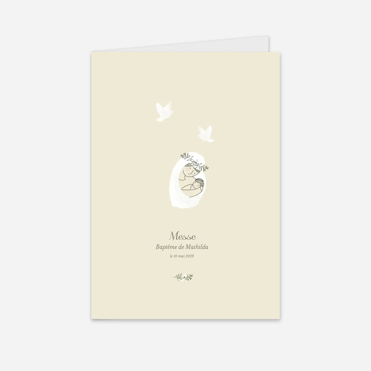 Livret de messe baptême Douce lueur