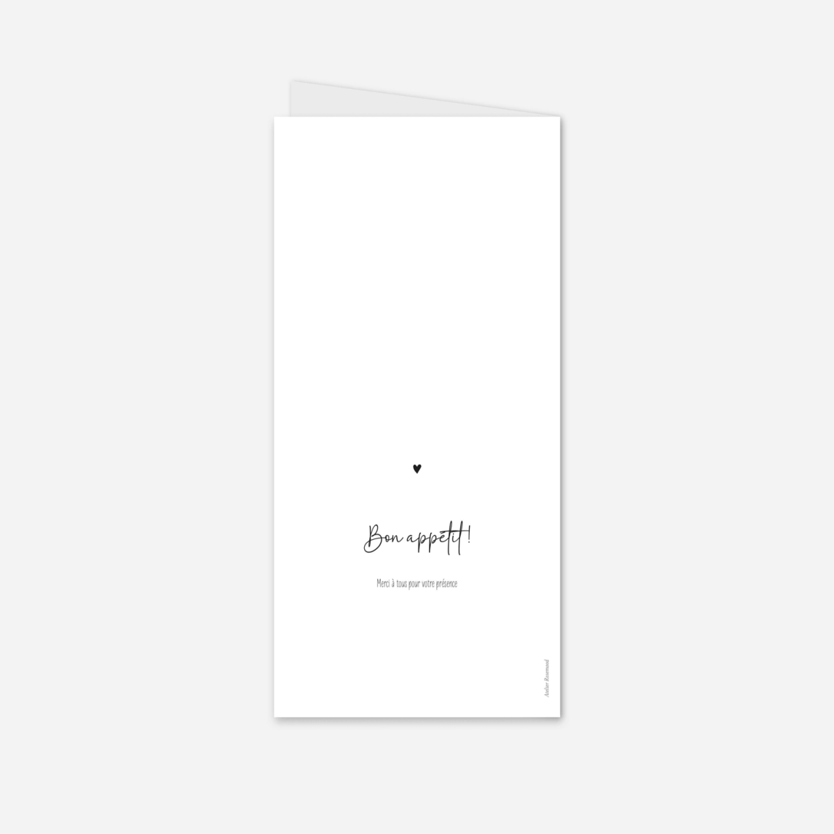 Menu mariage Douce promesse