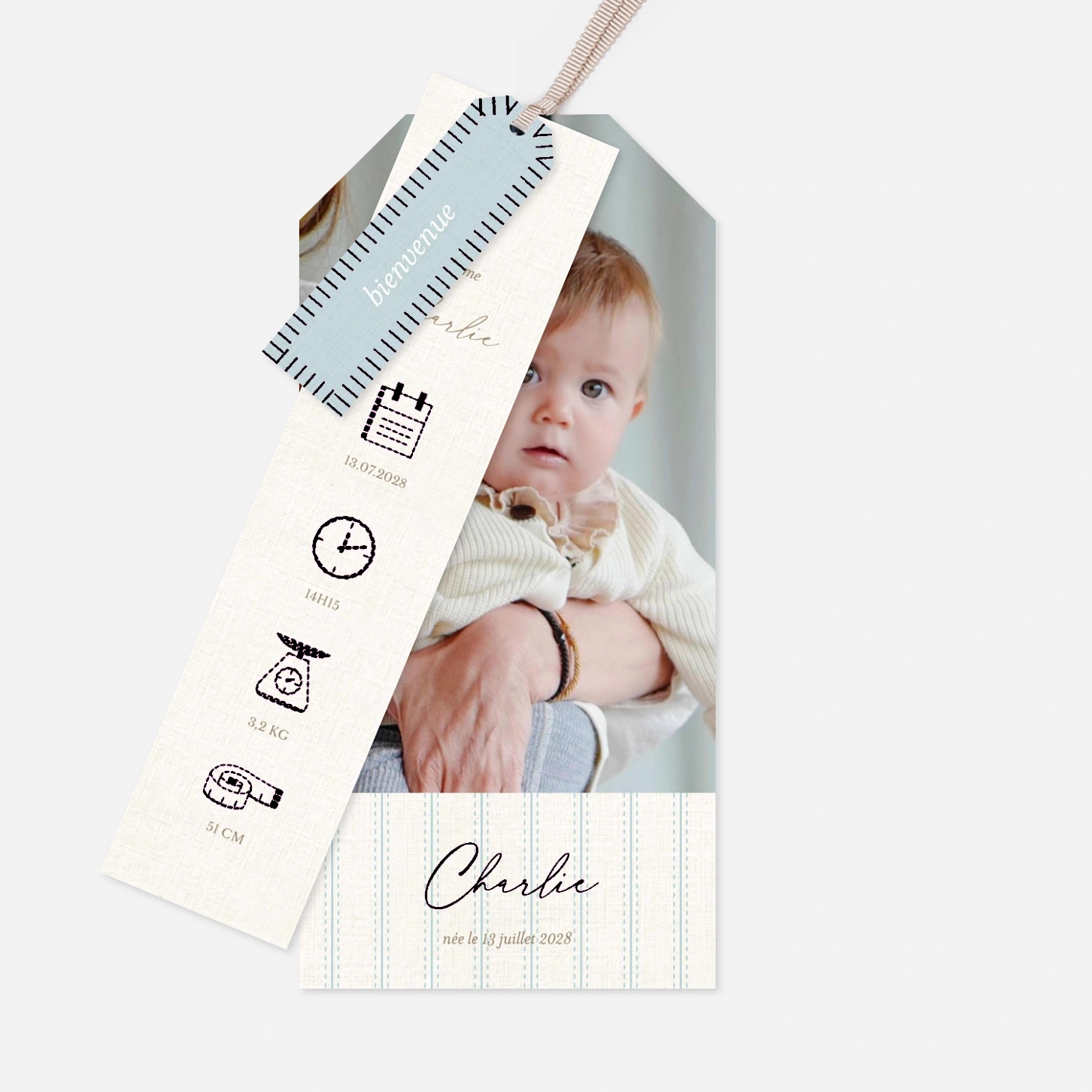 Faire-part naissance Doux tissage