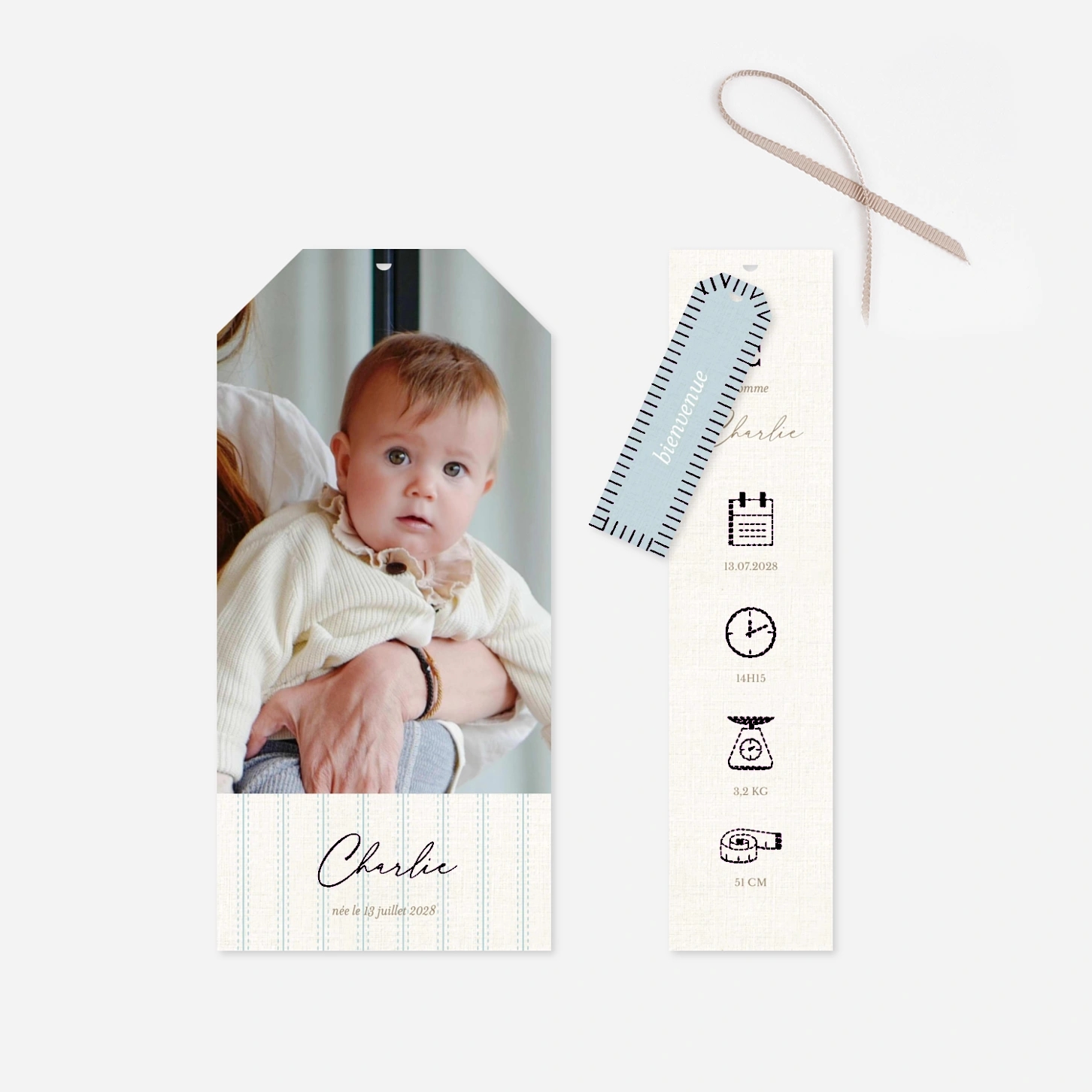 Faire-part naissance Doux tissage