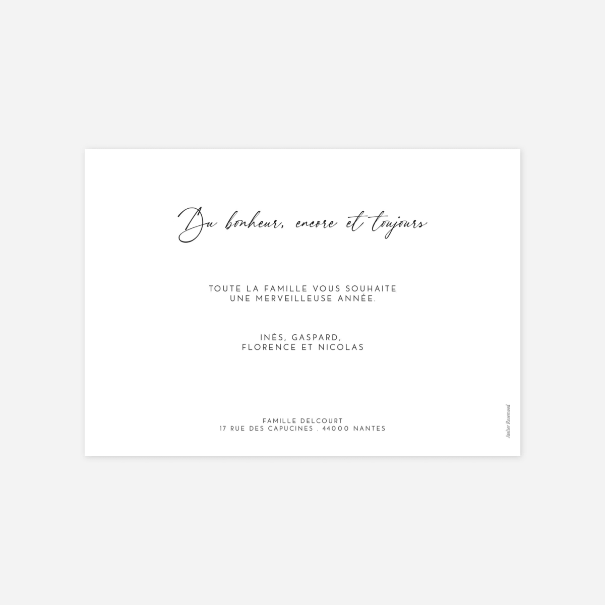 Carte de voeux Doux vœux