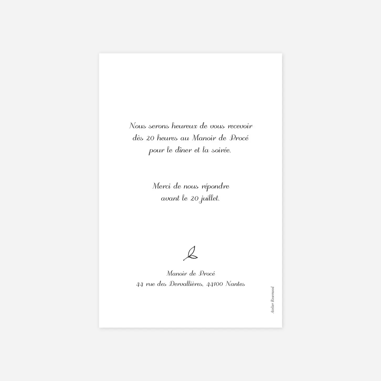 Carton d'invitation Dryade