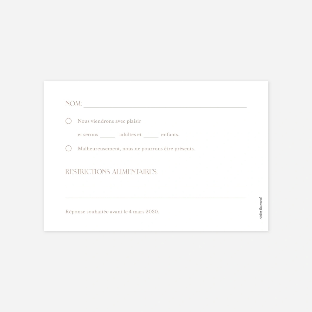 Carton réponse Éclat Naturel