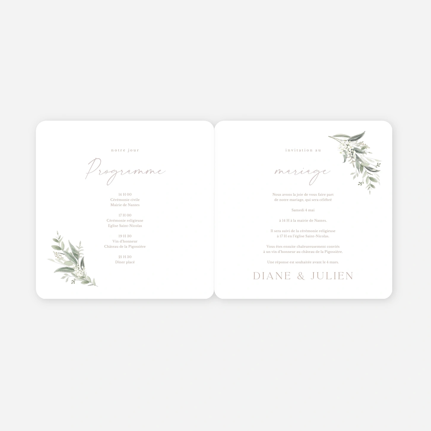 Faire-part mariage Éclat Naturel