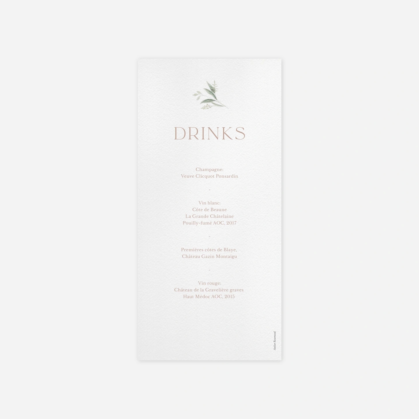 Menu mariage Éclat Naturel