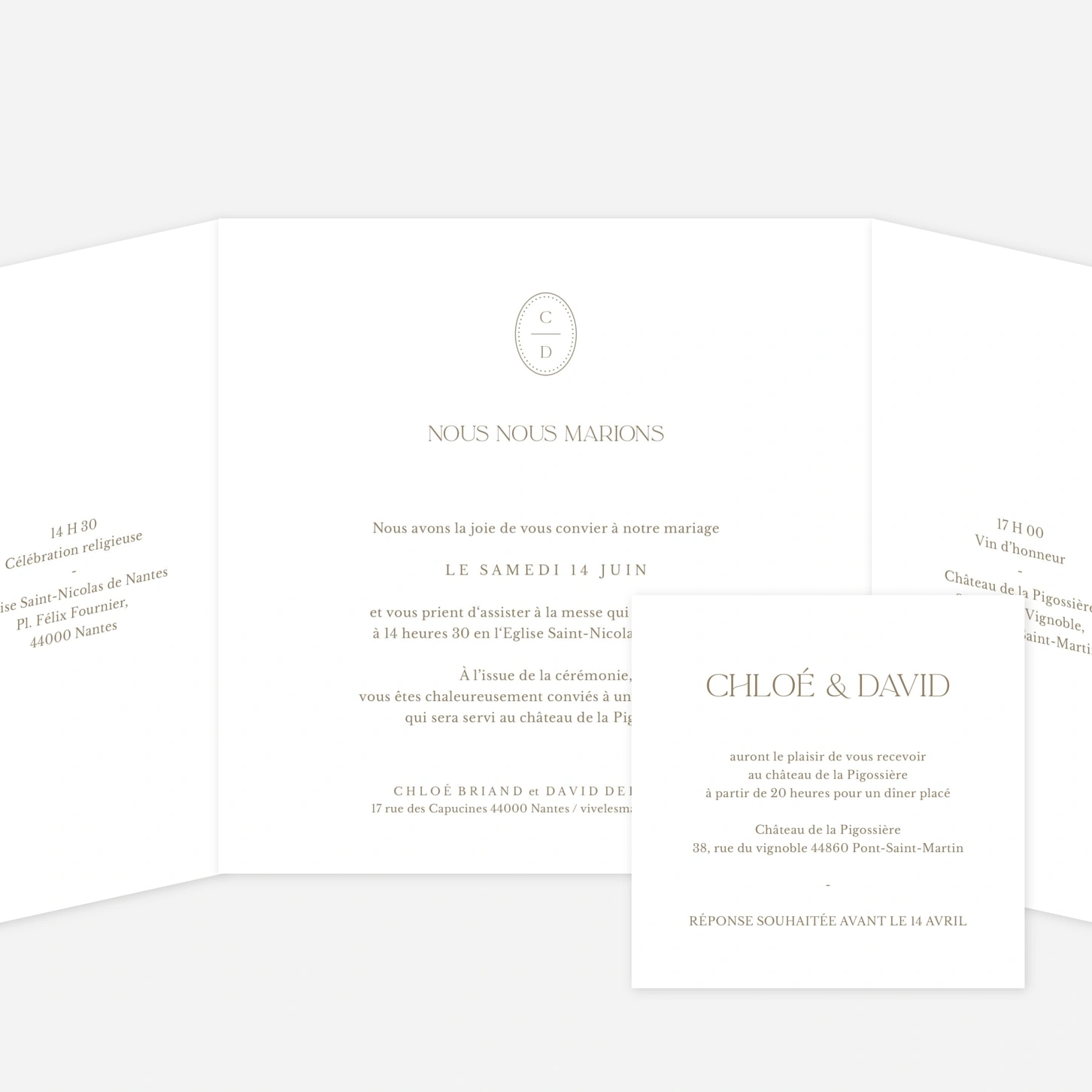 Faire-part mariage Élégant coquillage