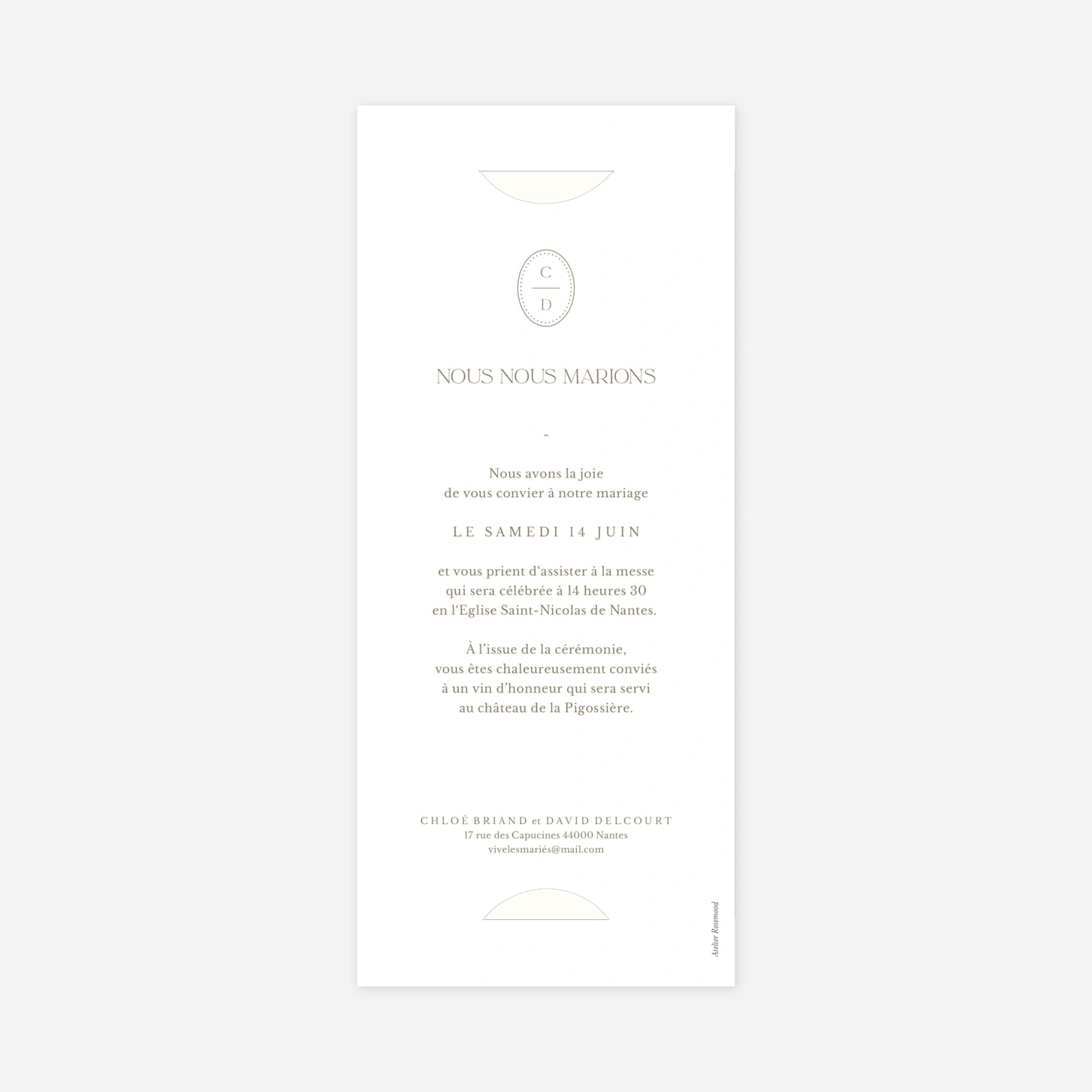 Faire-part mariage Élégant coquillage