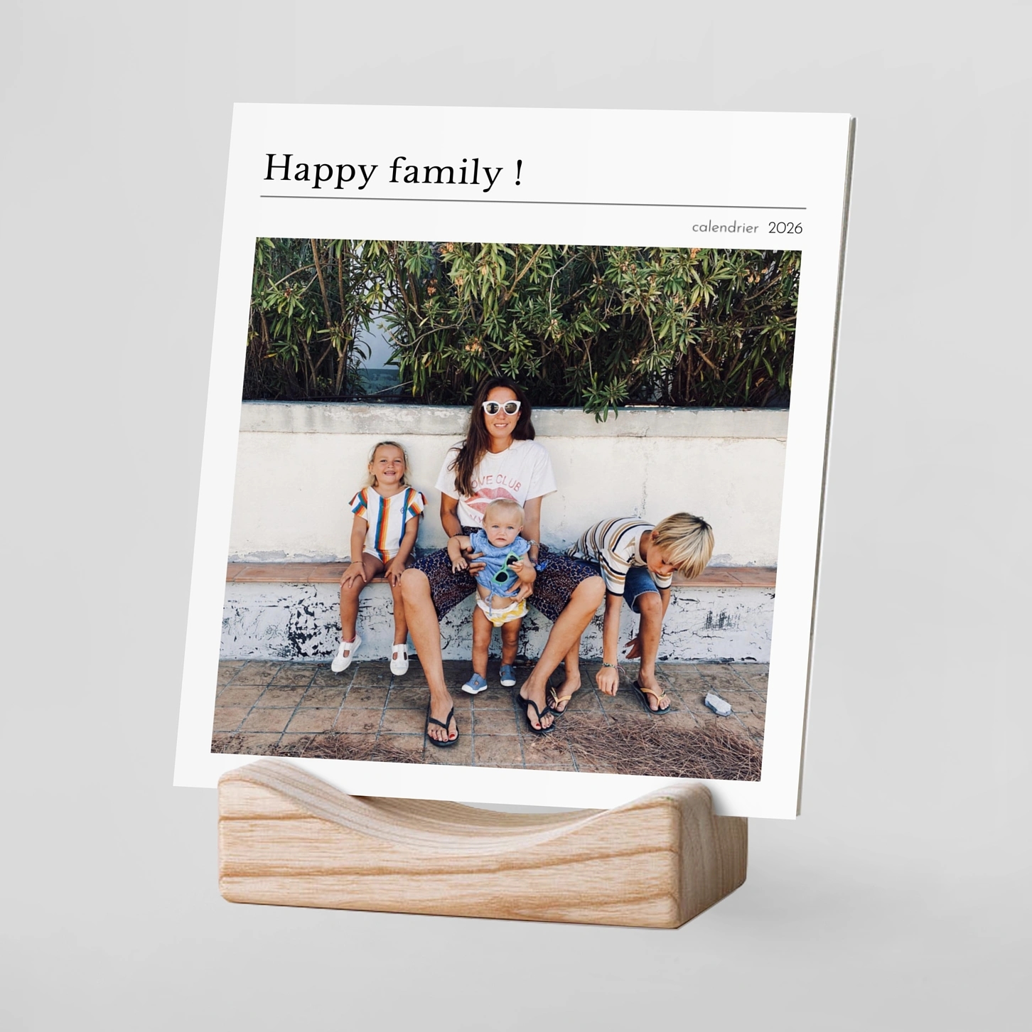 Calendrier photo avec support bois Édito