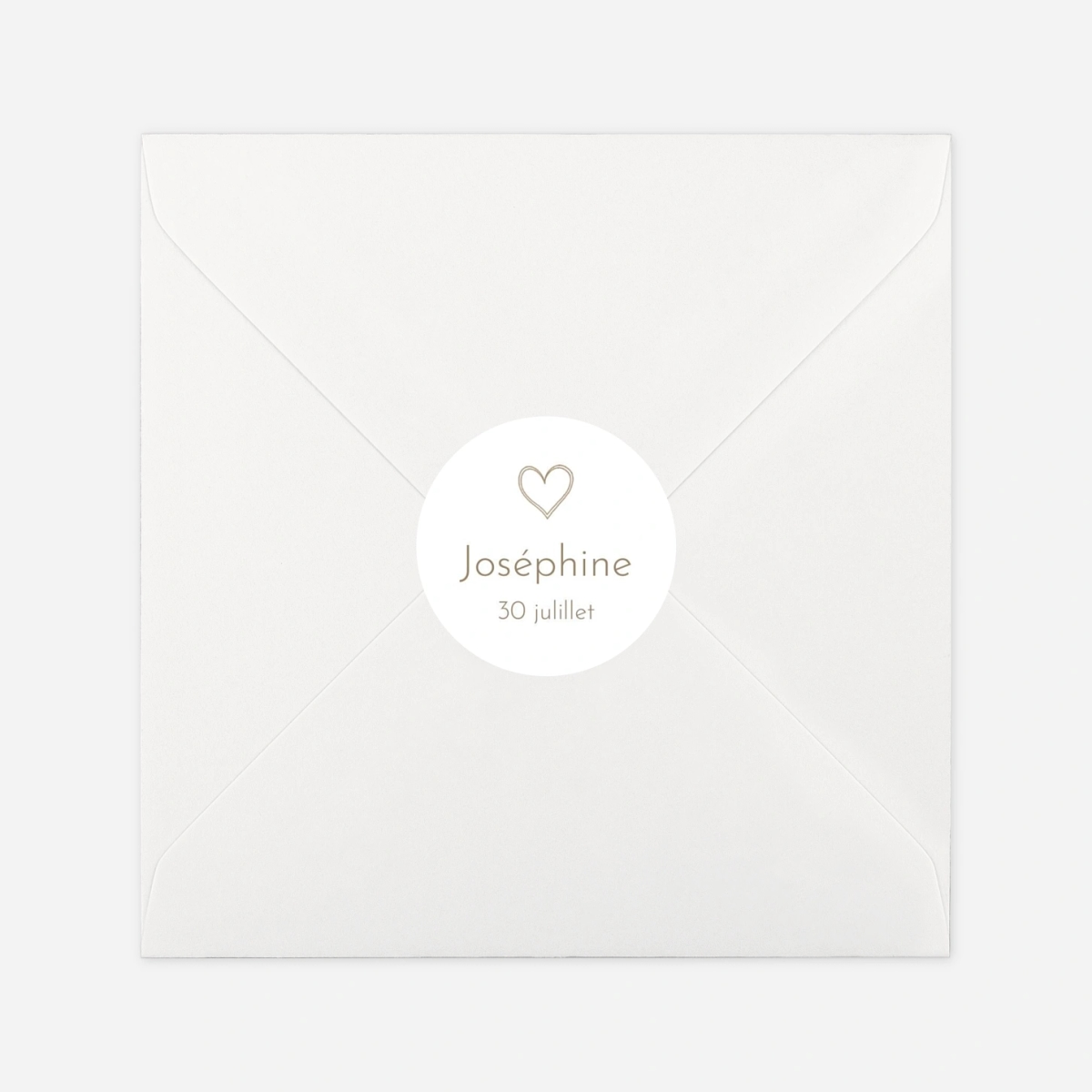 Stickers pour enveloppes baptême Doux symboles
