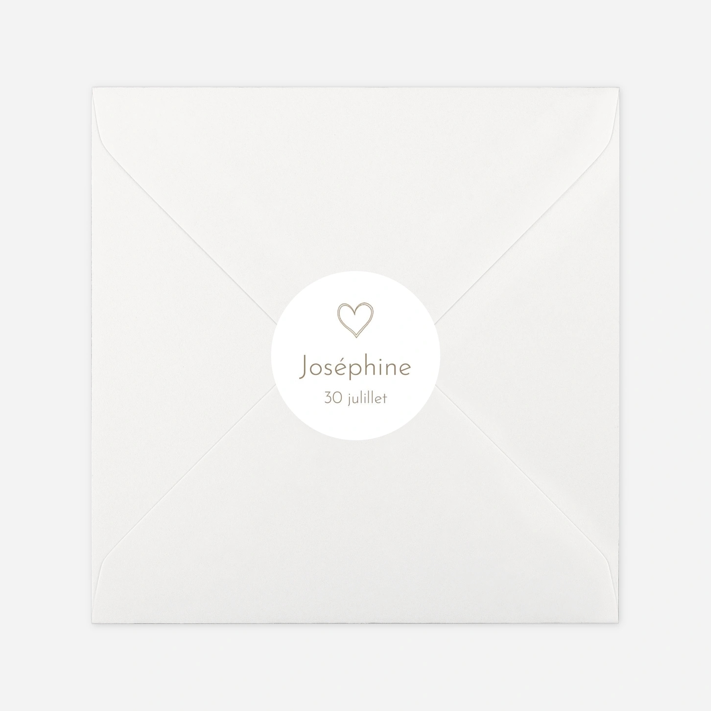 Stickers pour enveloppes baptême Doux symboles