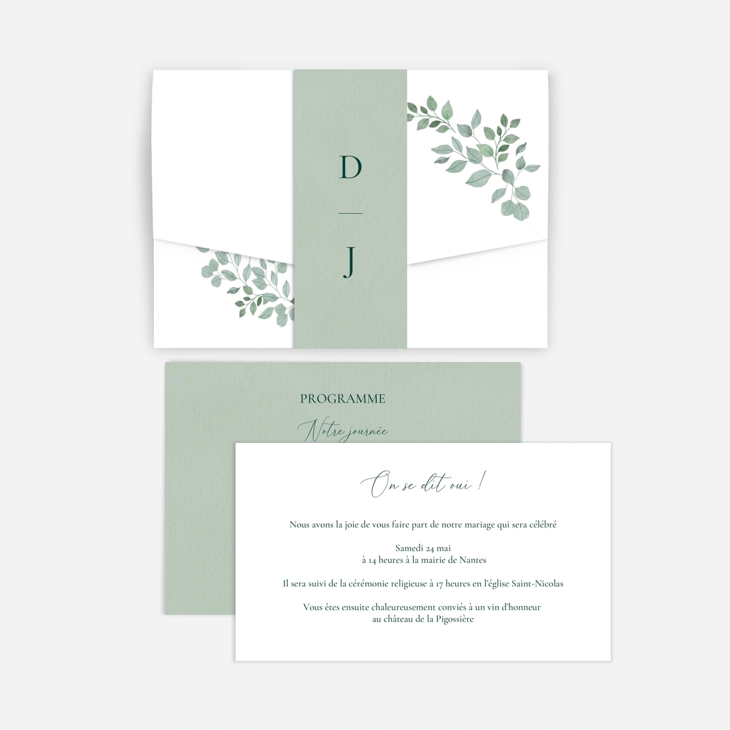 Faire-part mariage Jardin végétal