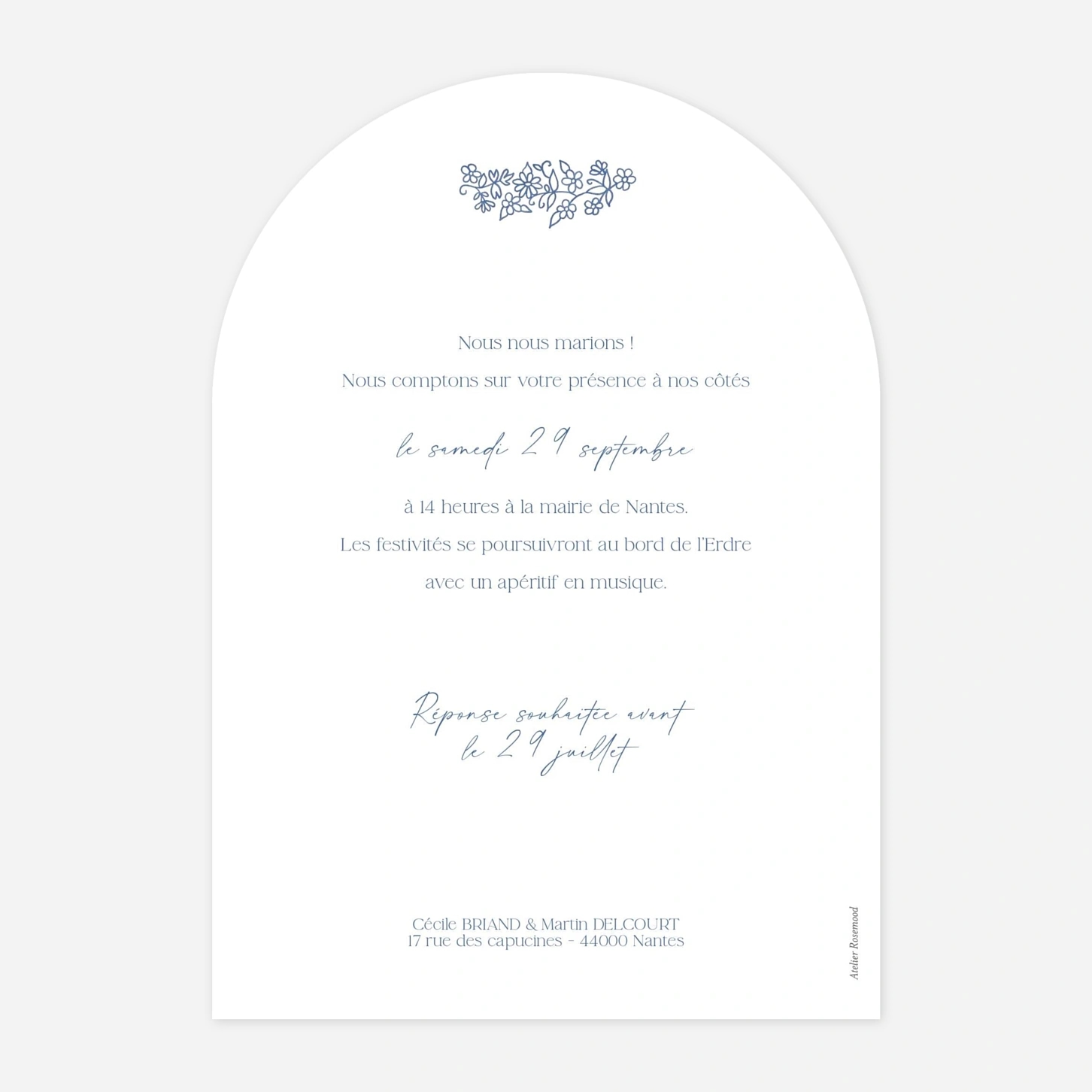 Faire-part mariage Élégance florale