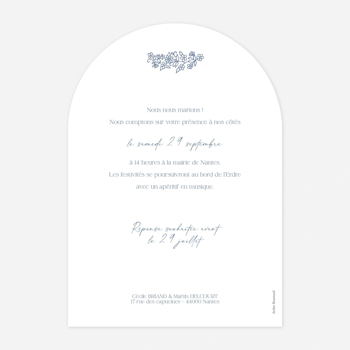 Faire-part mariage Élégance florale