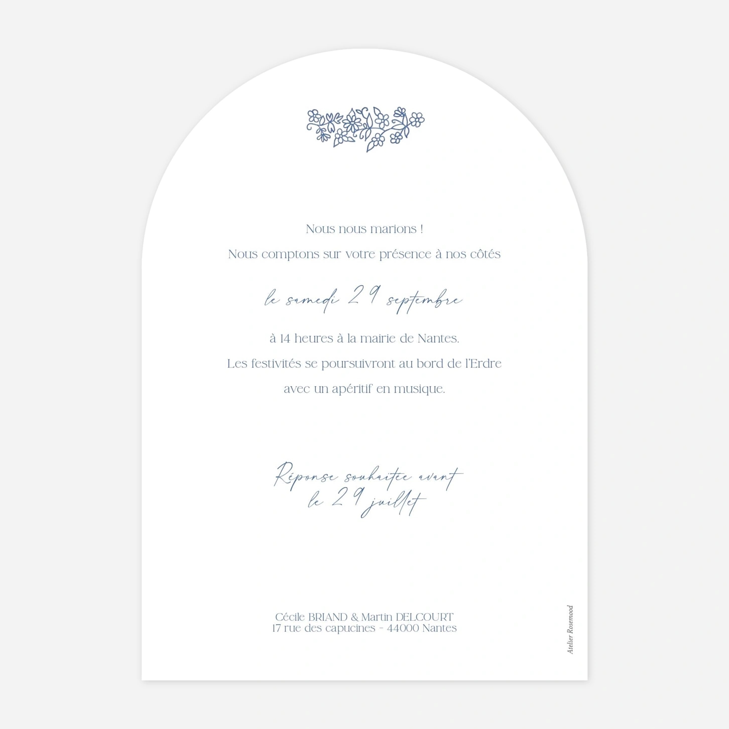 Faire-part mariage Élégance florale