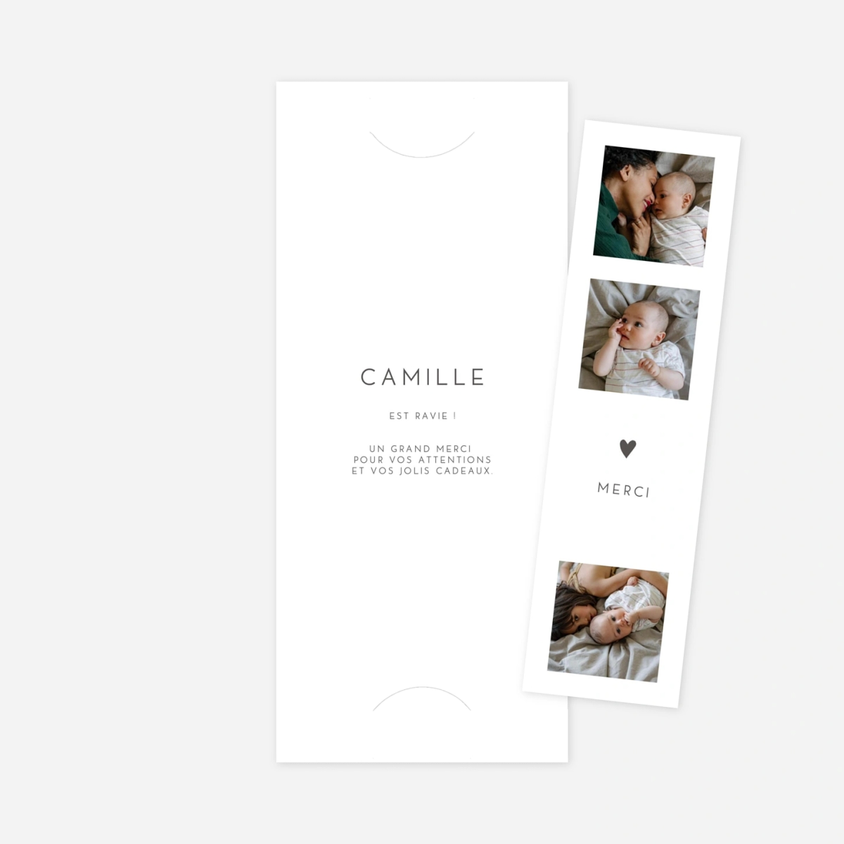 Carte remerciement naissance Élégant cœur