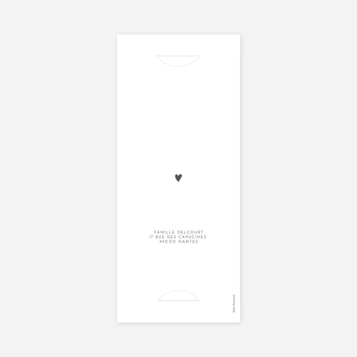 Carte remerciement naissance Élégant cœur