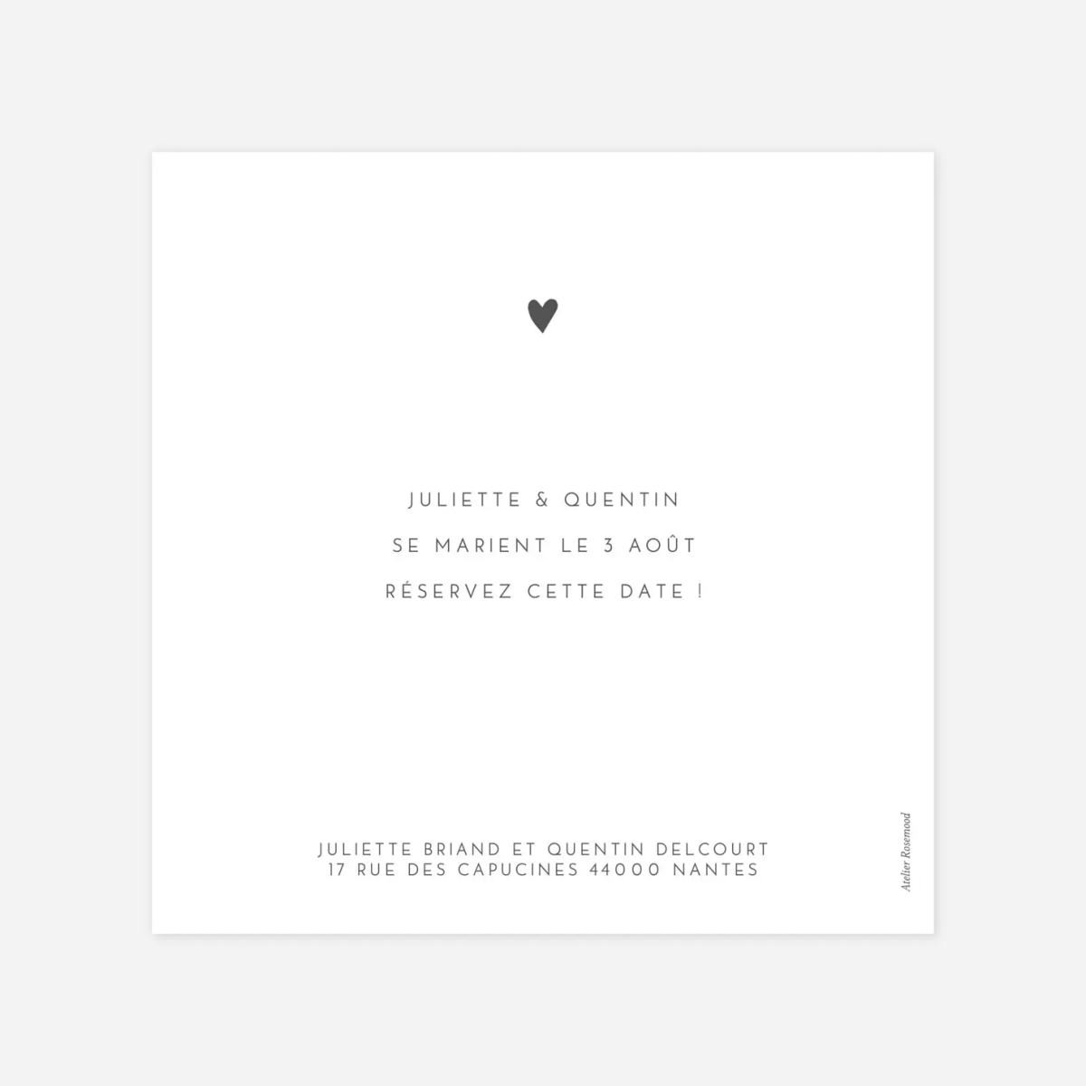 Save the date Élégant cœur