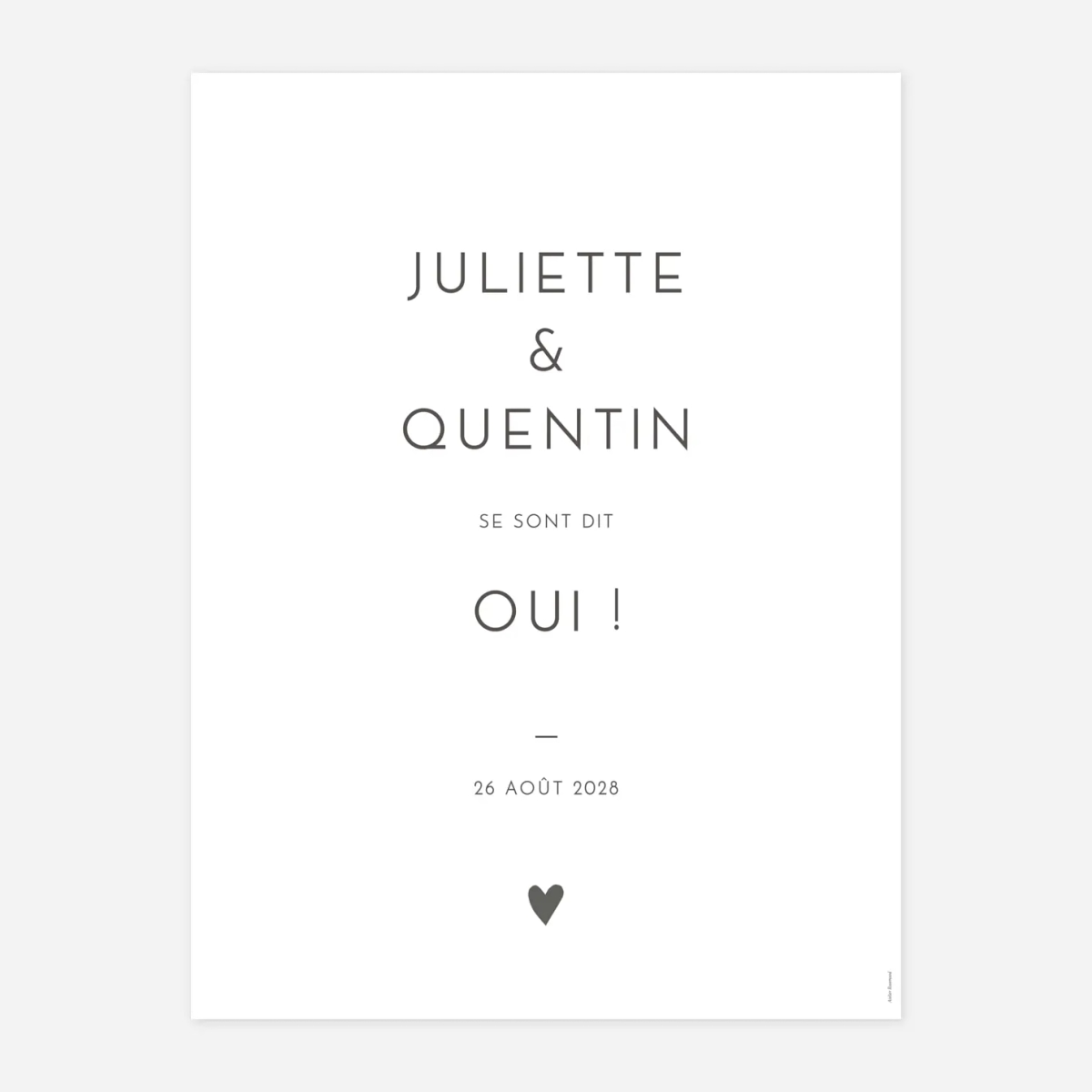 Panneau mariage Élégant cœur