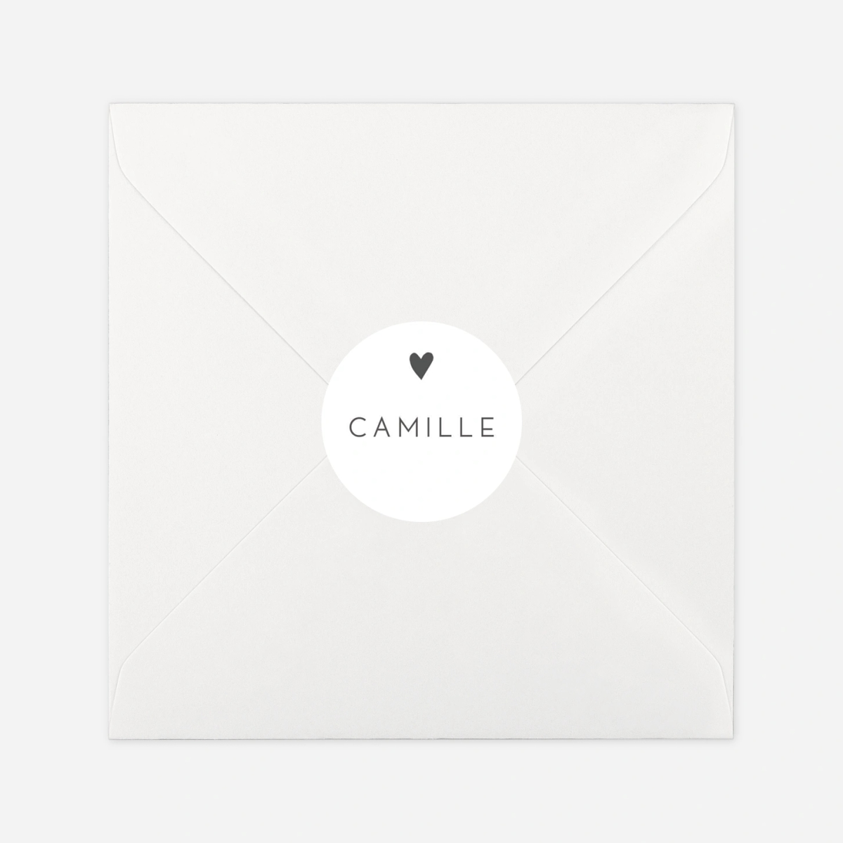 Stickers pour enveloppes baptême Élégant cœur