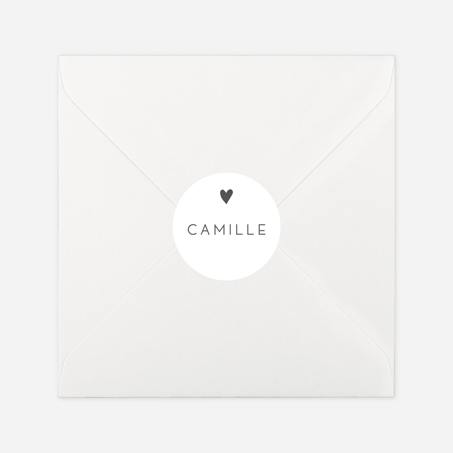 Stickers pour enveloppes baptême Élégant cœur