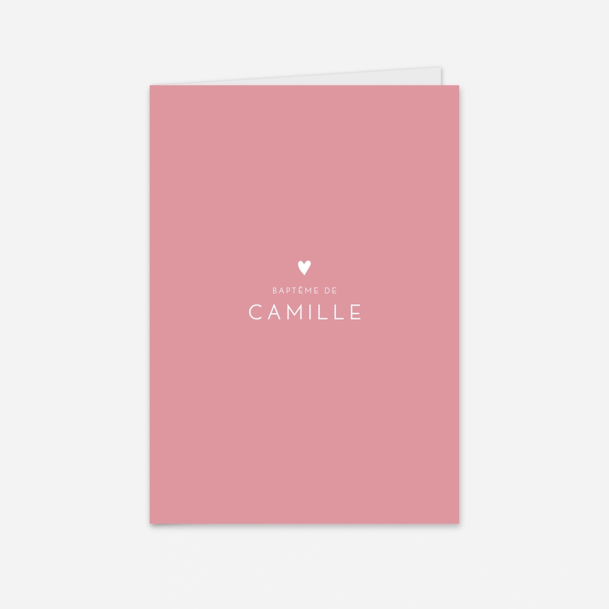 Menu baptême Élégant cœur