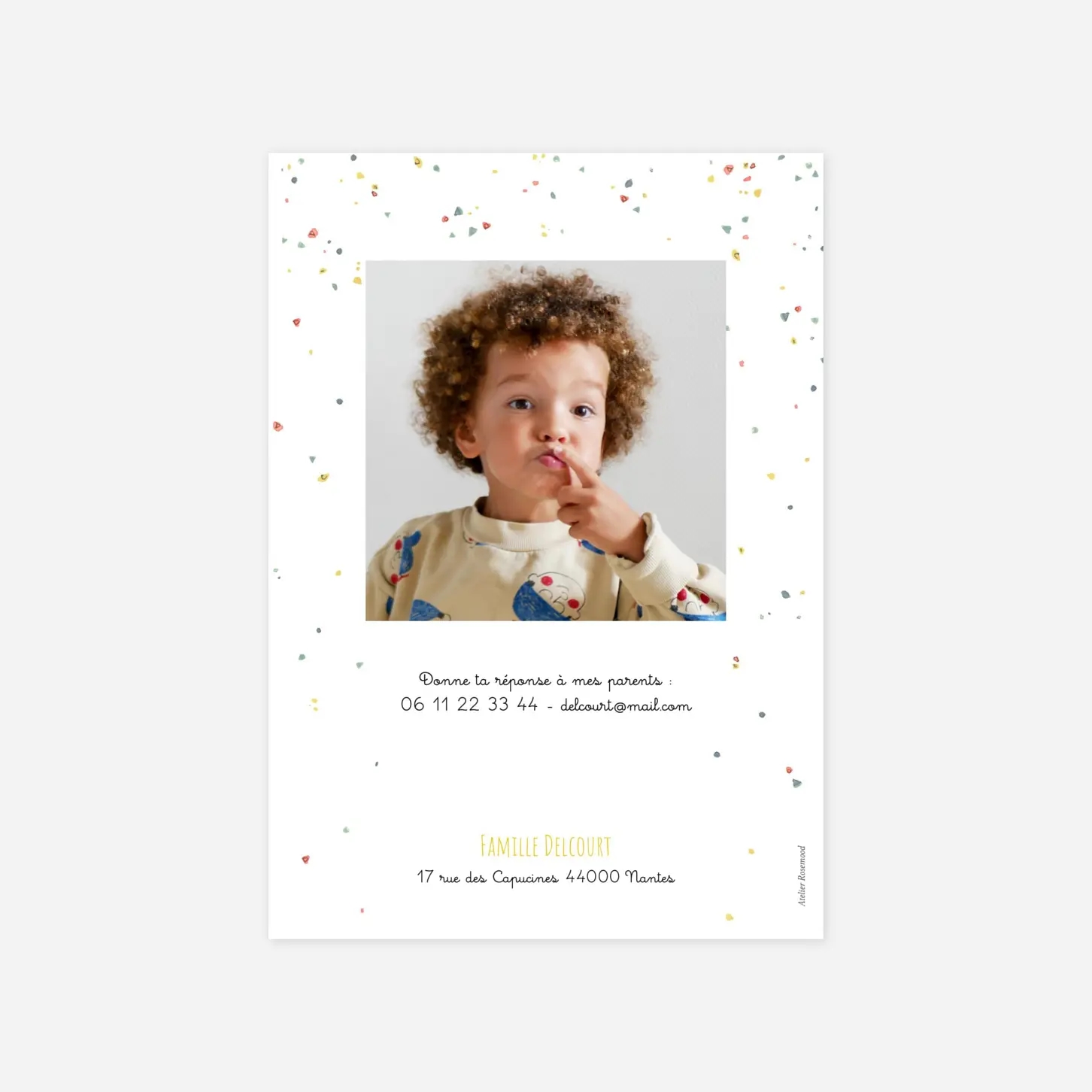 invitation anniversaire enfant Petit Éléphant