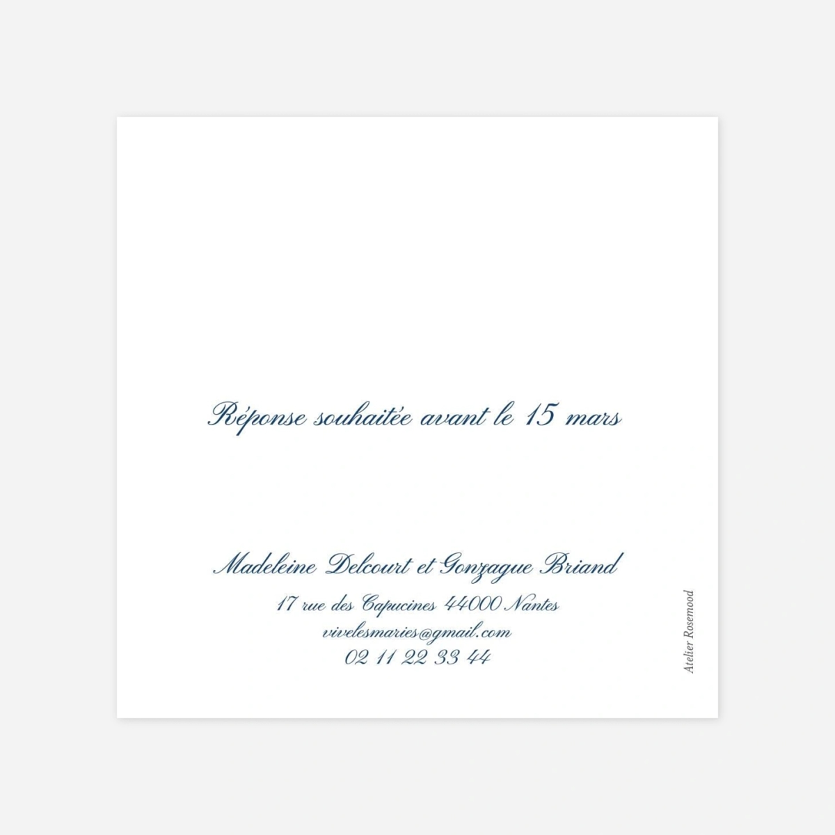 Carton réponse Élégant