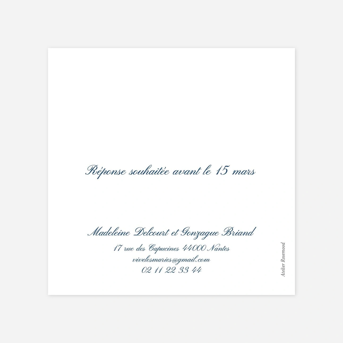 Carton réponse Élégant