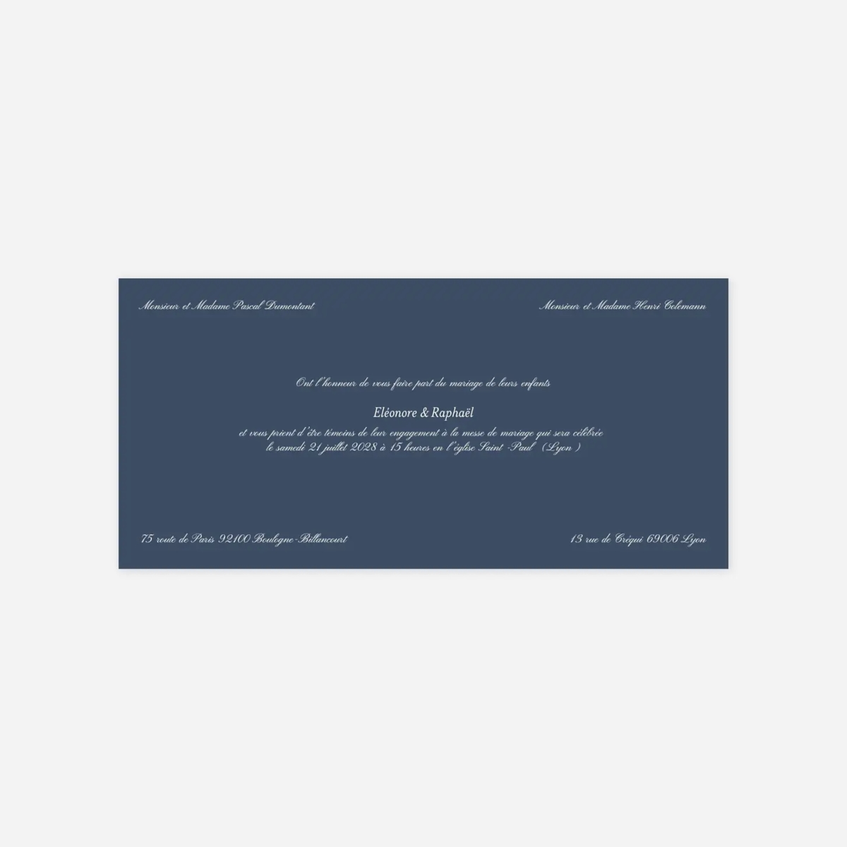 Faire-part mariage Élégant