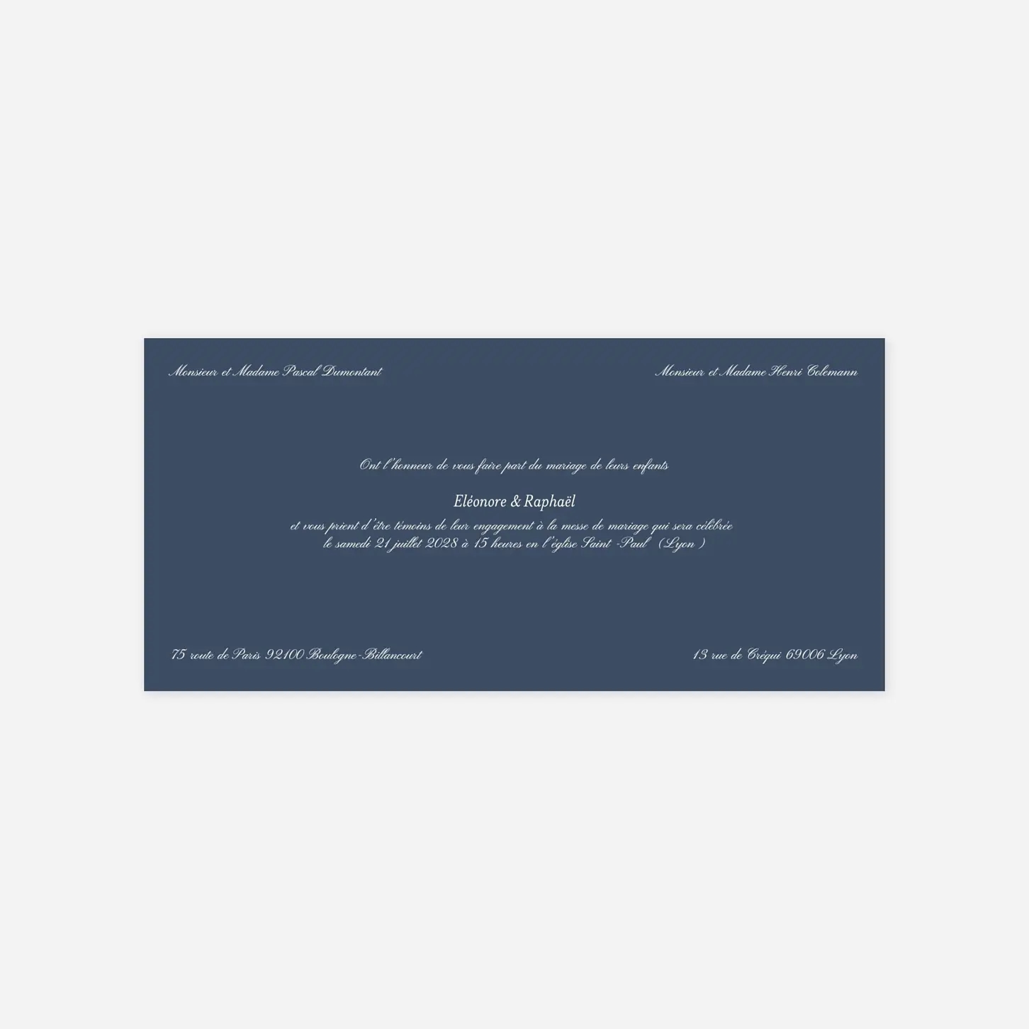 Faire-part mariage Élégant