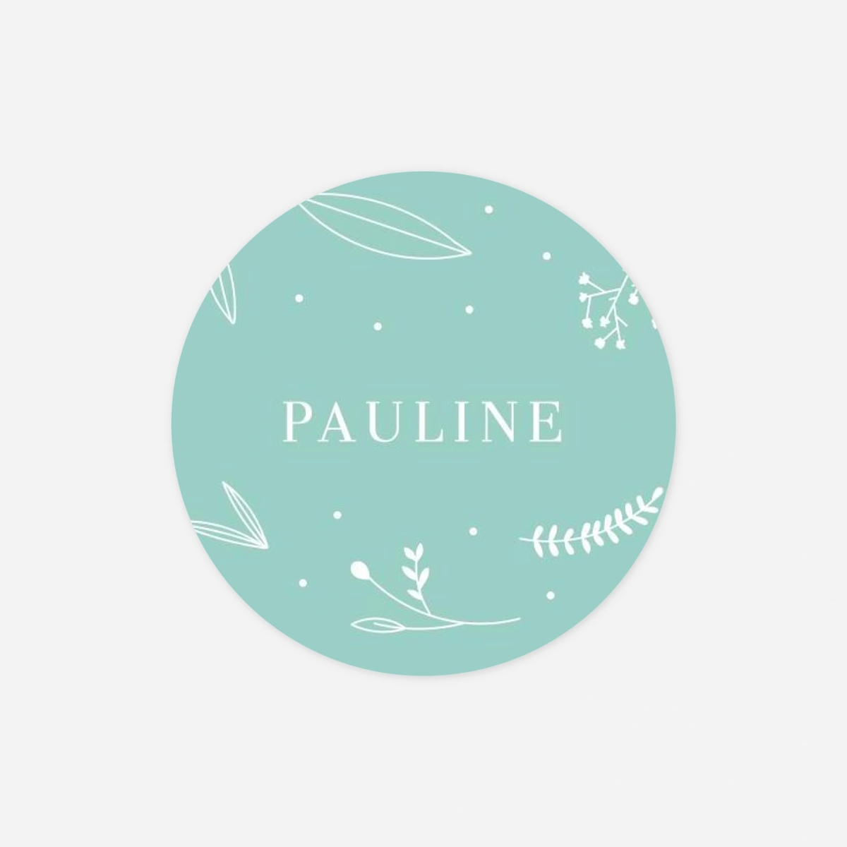 Étiquette confirmation Élégant feuillage