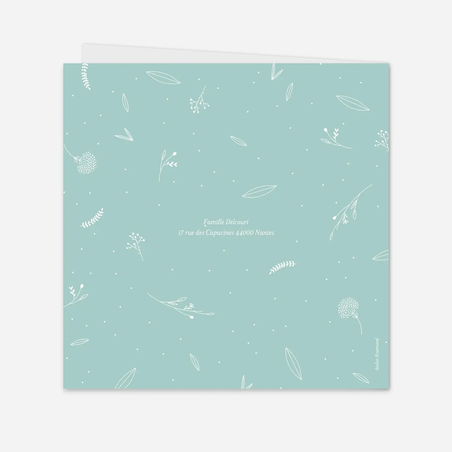 Faire-part naissance Élégant feuillage