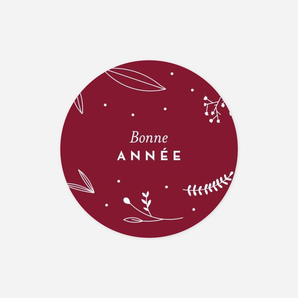 Étiquette cadeau Noël Élégant feuillage