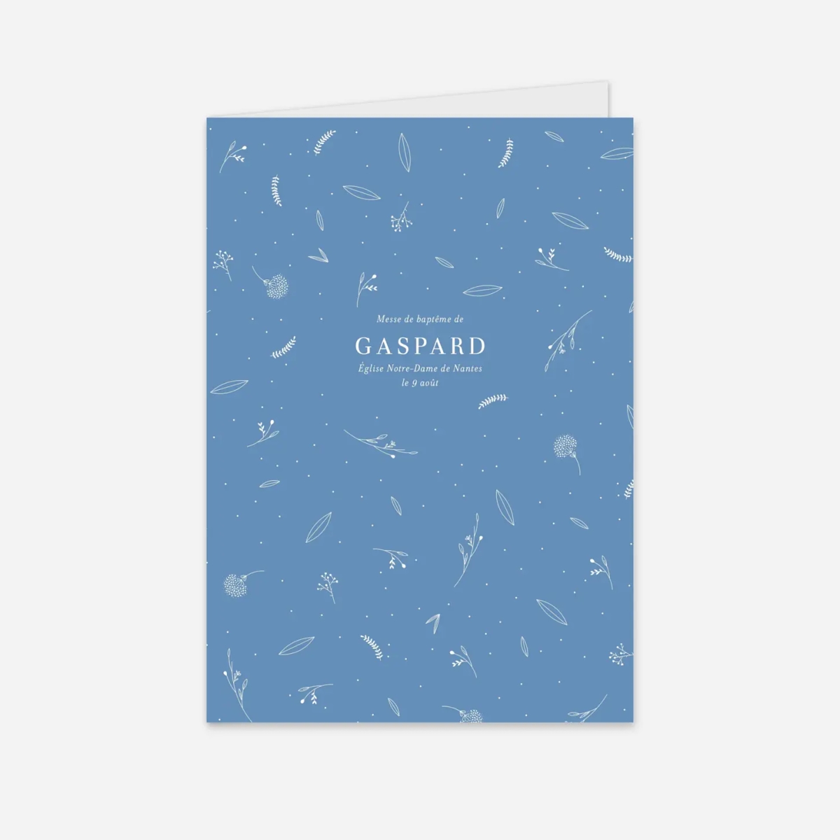 Livret de messe baptême Élégant feuillage