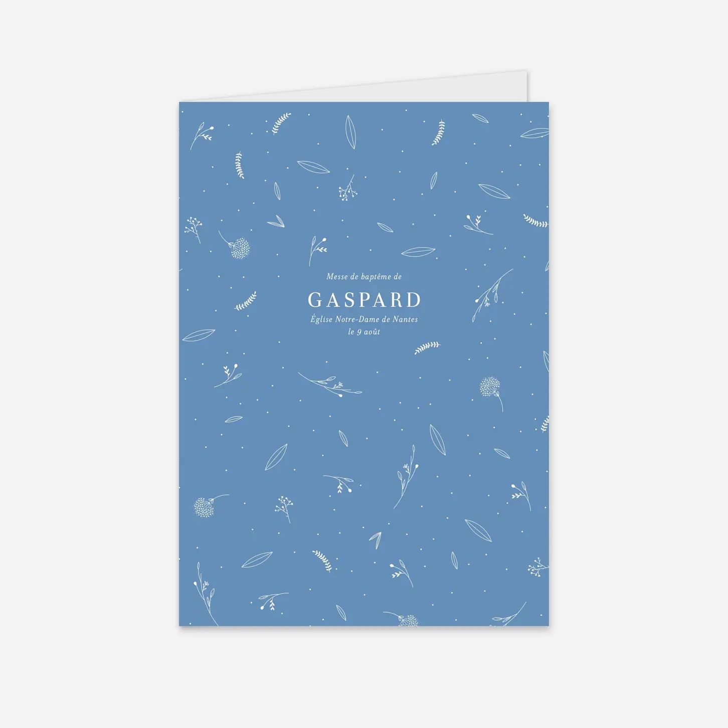 Livret de messe baptême Élégant feuillage