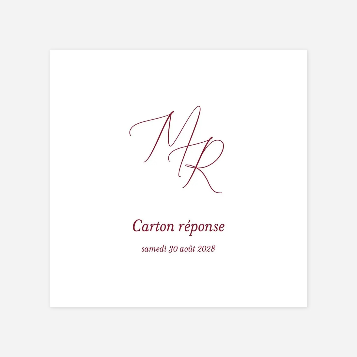 Carton réponse Élégance