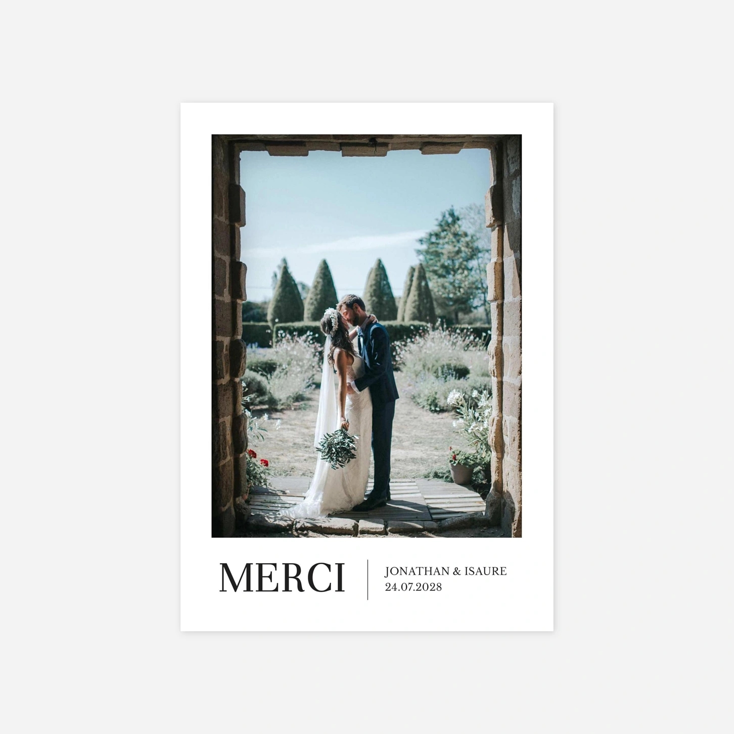 Carte de remerciements Élégant photo portrait